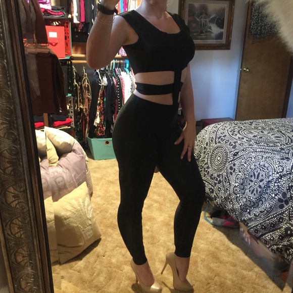 Sexy Black Stretchy Cat Bodycon Club Bodysuit - Picture 4 of 8